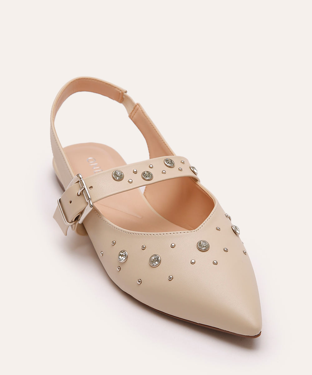 sapatilha bico fico com pedras oneself off white