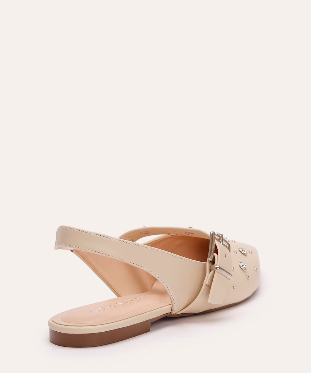 sapatilha bico fico com pedras oneself off white