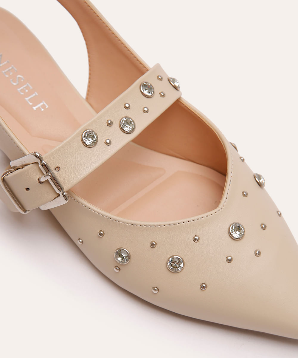 sapatilha bico fico com pedras oneself off white