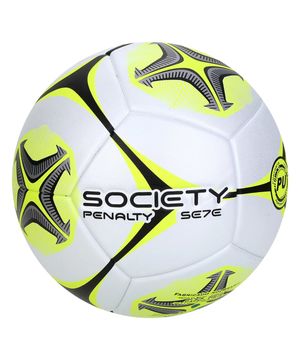 Bola de Futebol Society Penalty Se7e Pro Branco e Amarelo