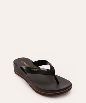 chinelo plataforma azaleia preto