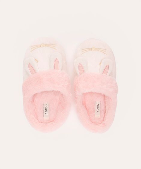 pantufa de pelúcia coelho branca