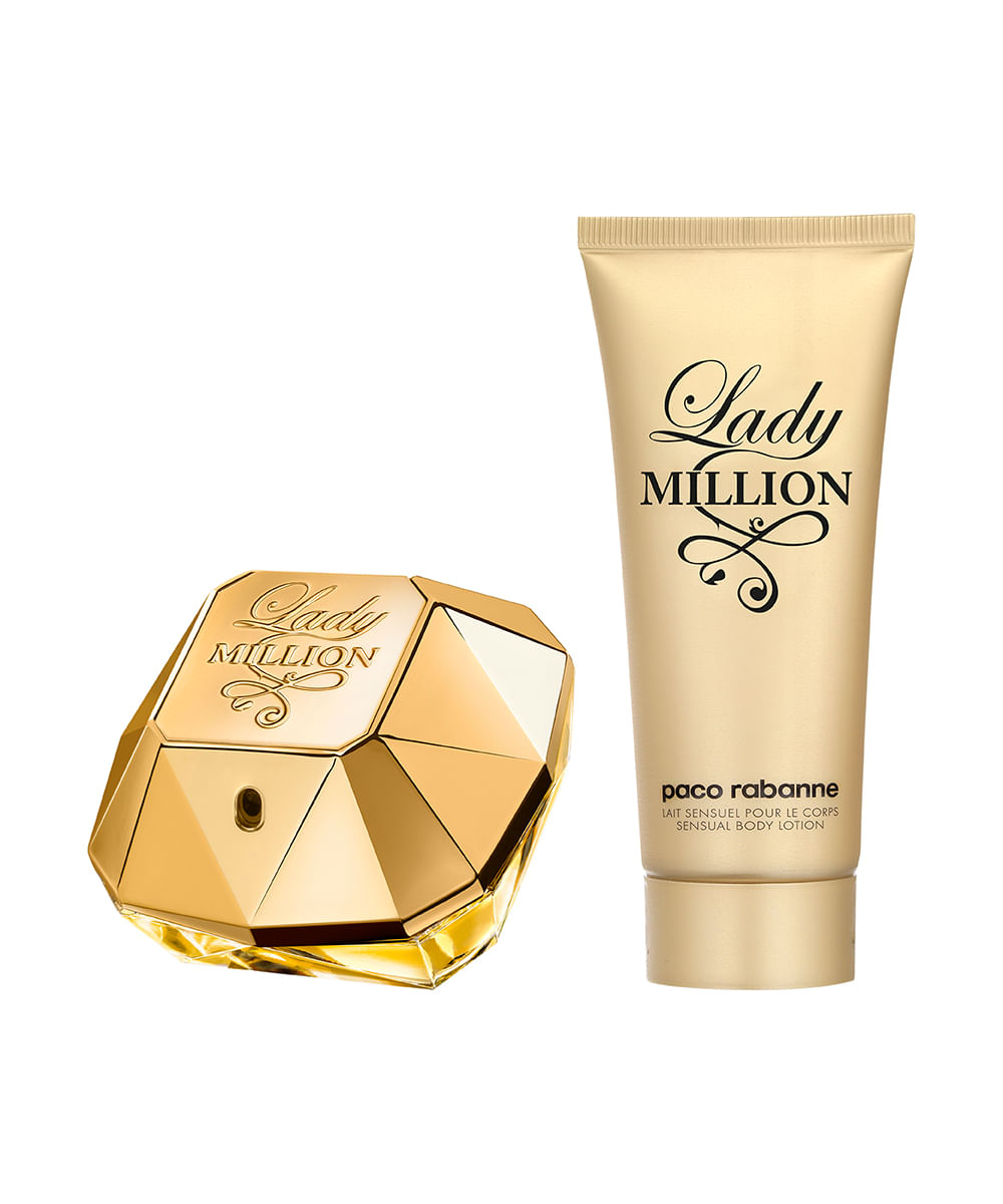 kit paco rabanne lady million fabulous edp perfume feminino 80ml e loção corporal 100ml