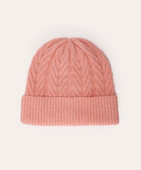 gorro de tricot texturizado rosa