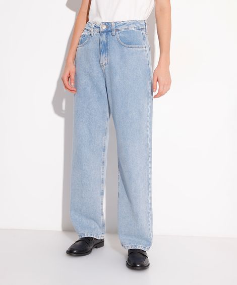 calça reta copenhagen petit feminina jeans mindset azul
