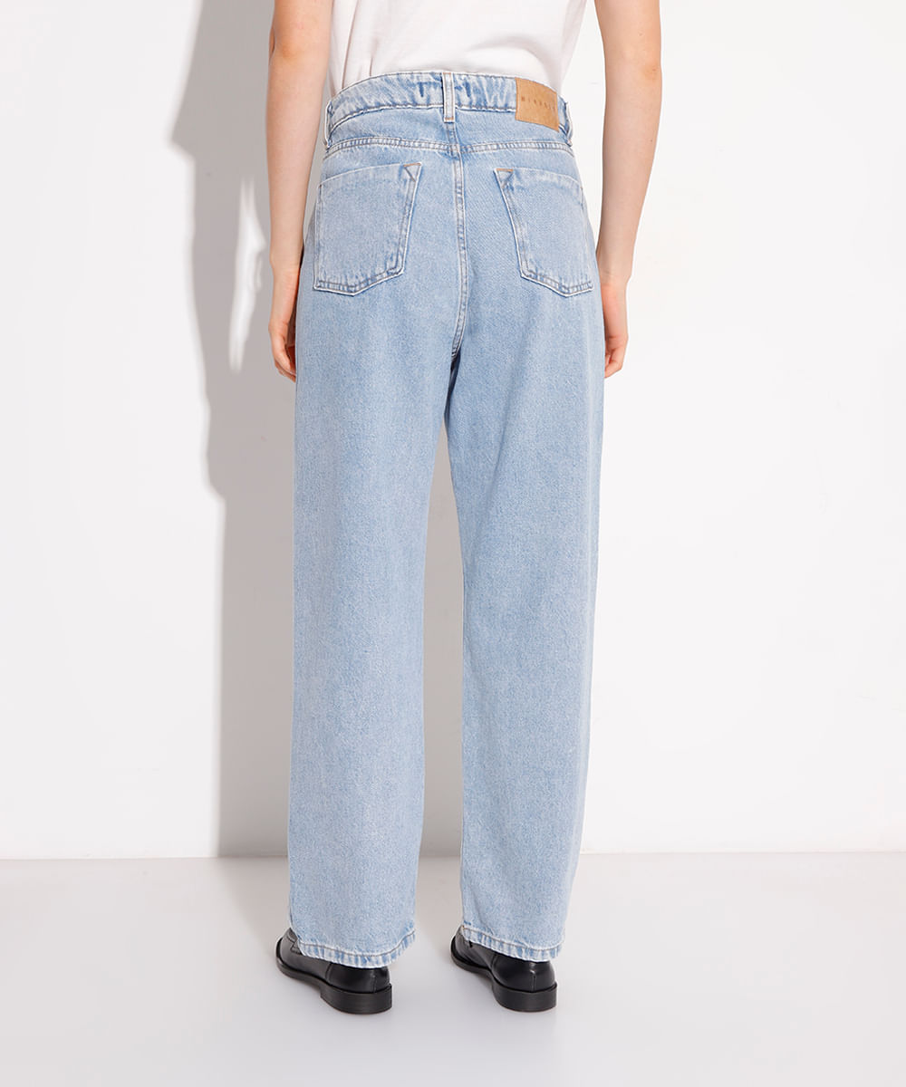 calça reta copenhagen petit feminina jeans mindset azul