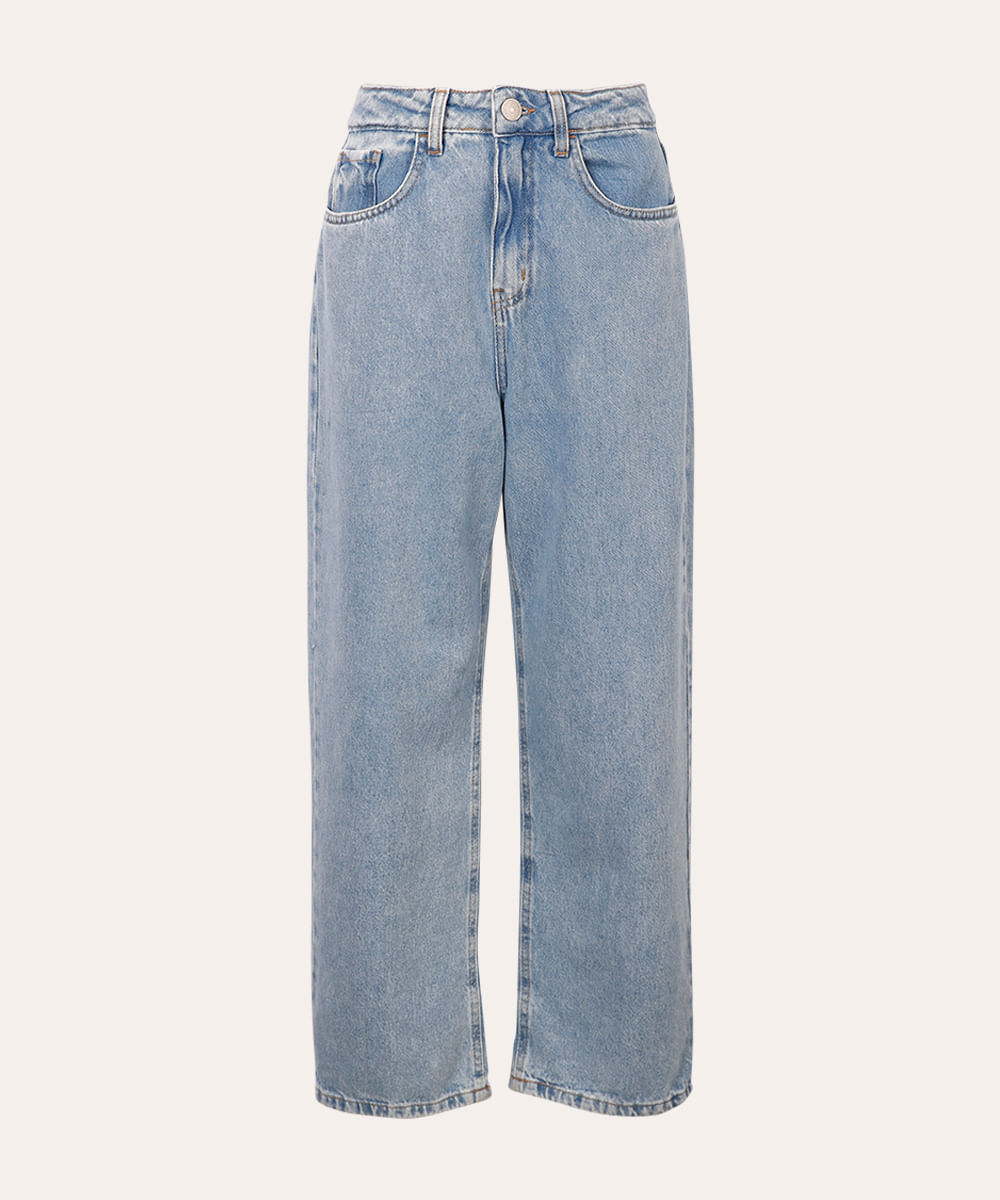 calça reta copenhagen petit feminina jeans mindset azul