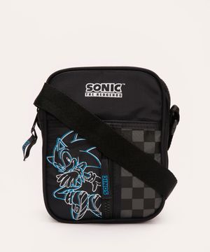 bolsa shoulder infantil sonic preto