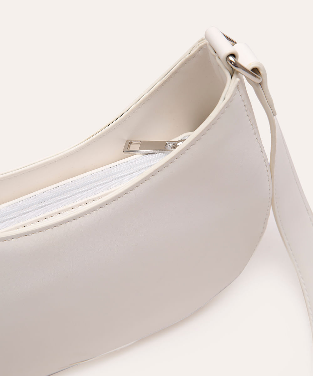 bolsa baguete lisa branca