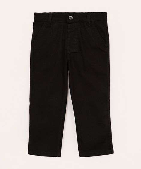 calça de sarja infantil com bolsos preta