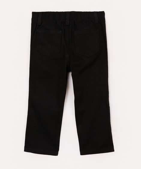 calça de sarja infantil com bolsos preta