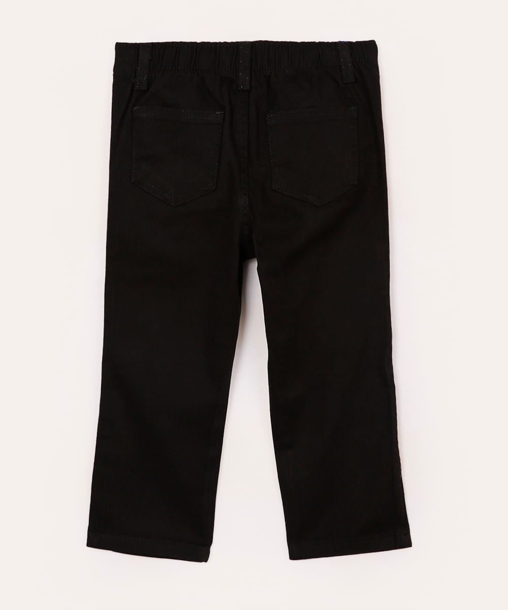 calça de sarja infantil com bolsos preta