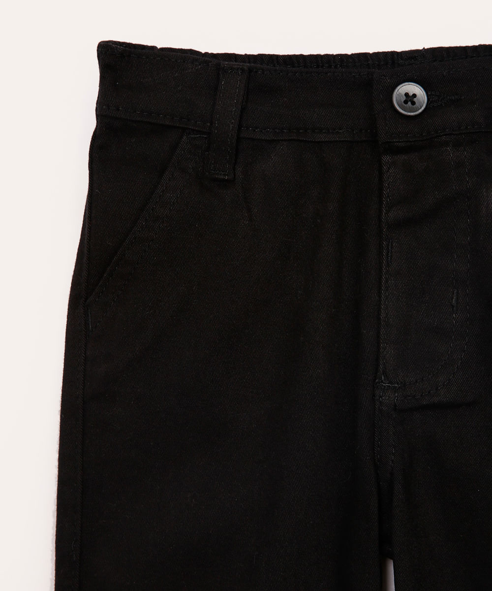 calça de sarja infantil com bolsos preta