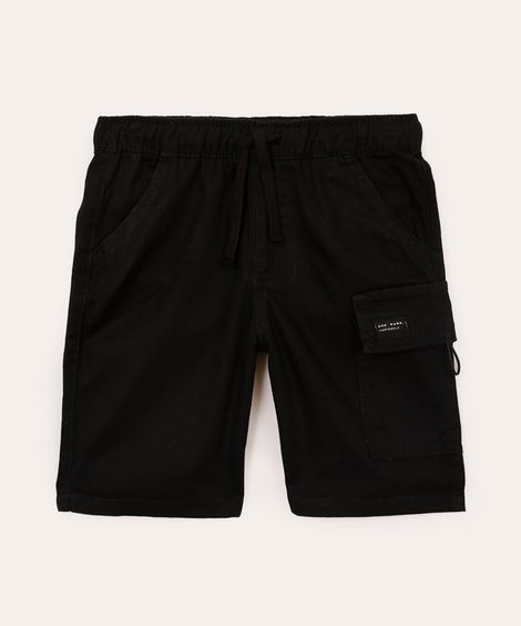 bermuda cargo de sarja infantil - preto