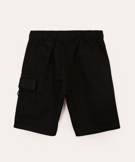 bermuda cargo de sarja infantil - preto