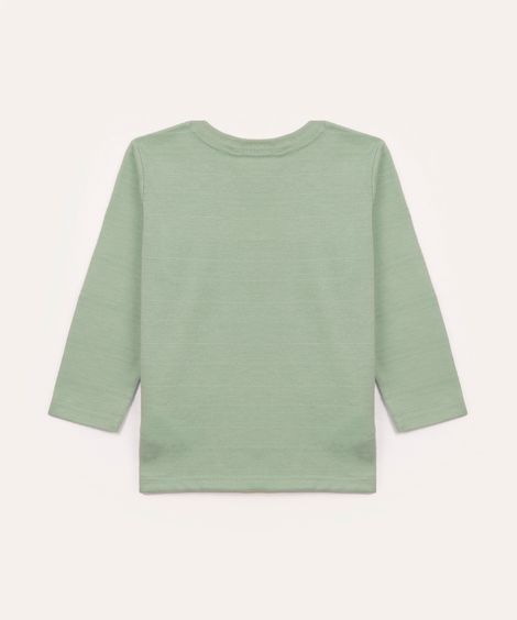 camiseta infantil com bolso manga longa verde