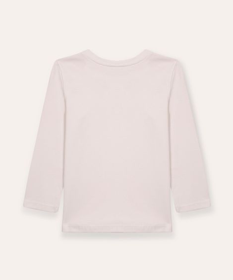 blusa de algodão manga longa infantil sonic branca