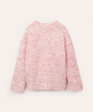 suéter infantil de tricot rosa