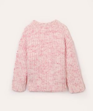 suéter infantil de tricot rosa