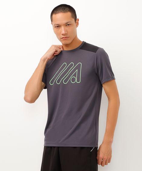camiseta esportiva manga curta - chumbo