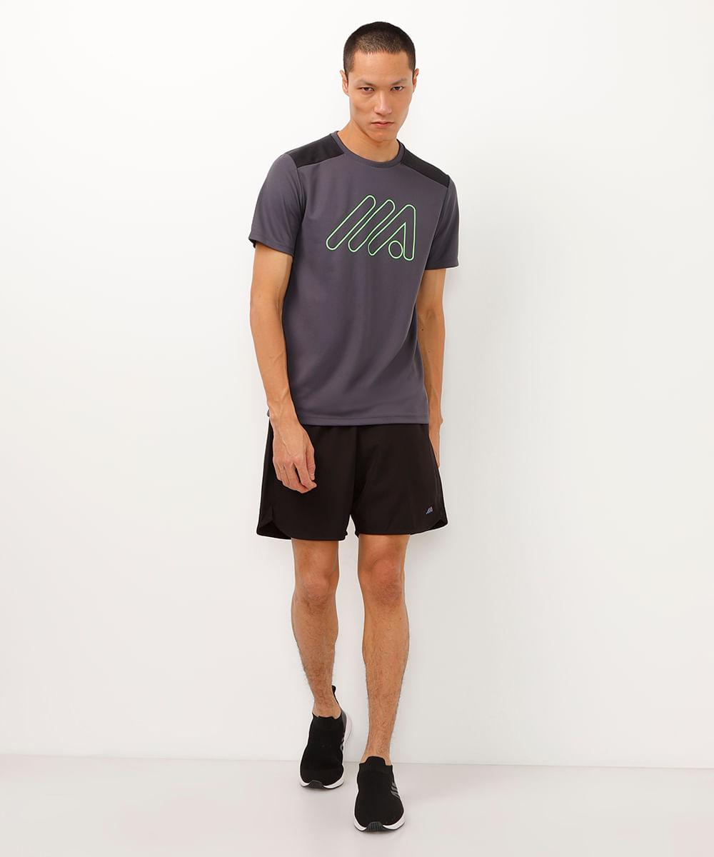 camiseta esportiva manga curta ace - chumbo