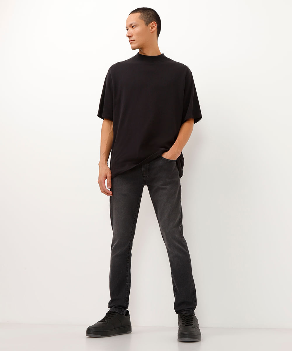 calça jeans super skinny preta