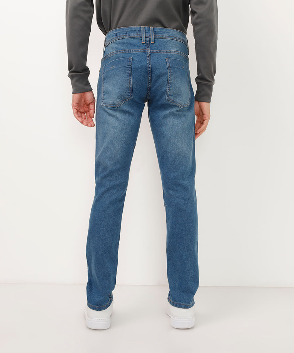 calça jeans slim azul