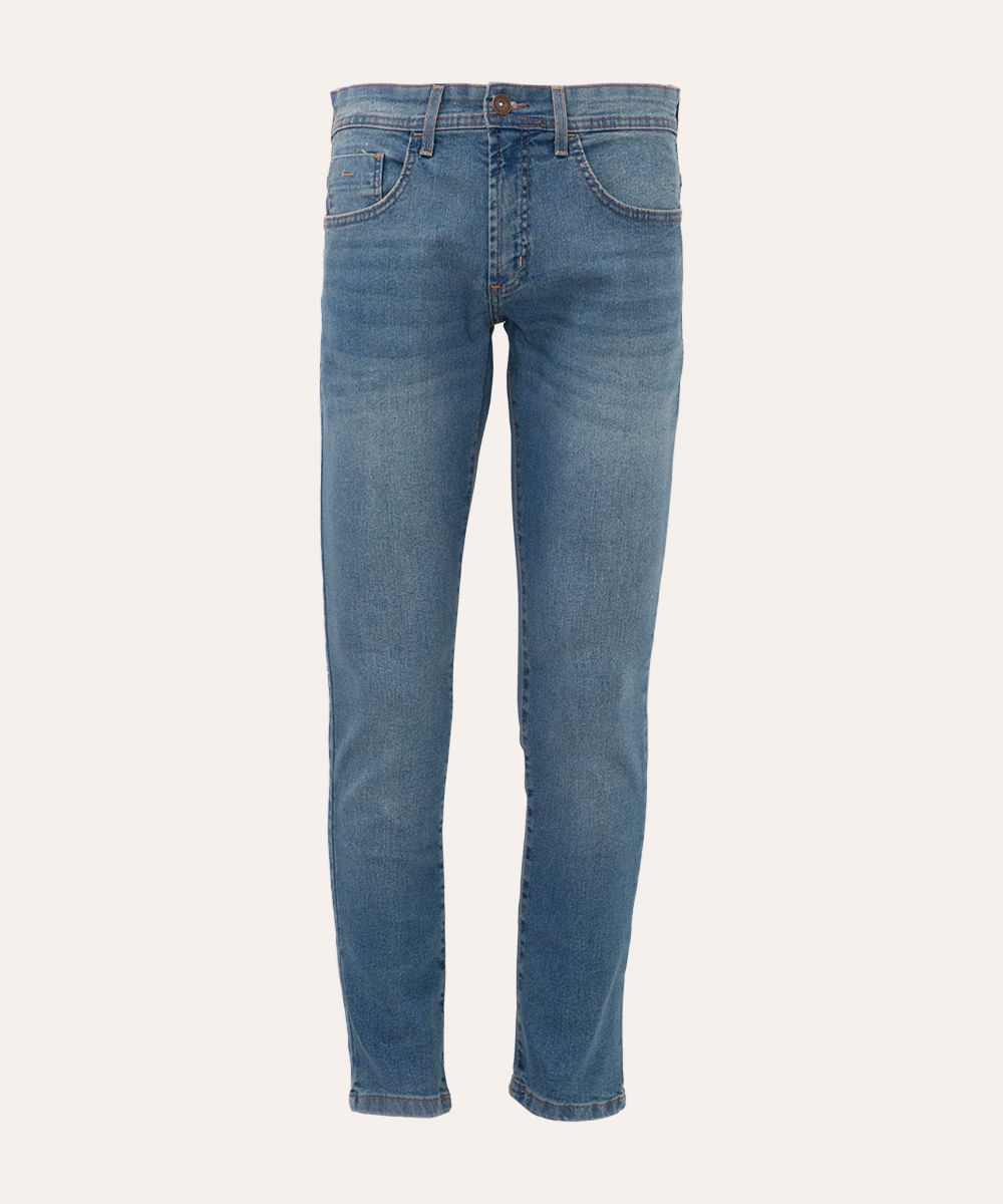 calça jeans slim azul