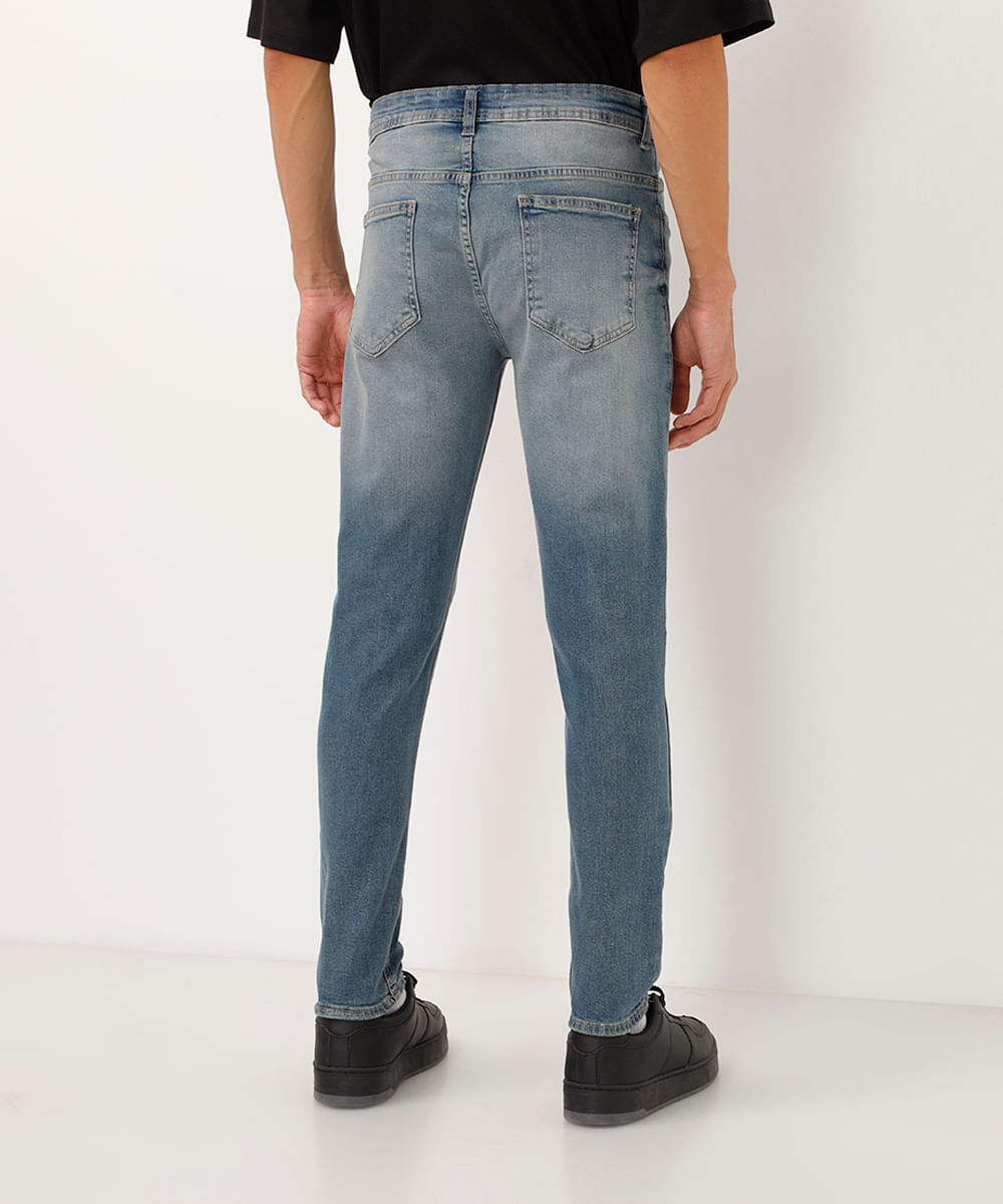 calça jeans skinny cropped azul