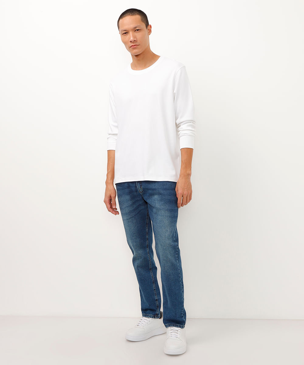 calça jeans slim cropped azul