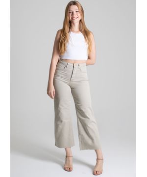 Calça Sarja Sawary Wide Leg Cropped - 276475