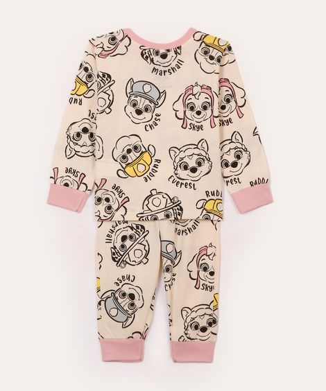 pijama infantil longo patrulha canina bege