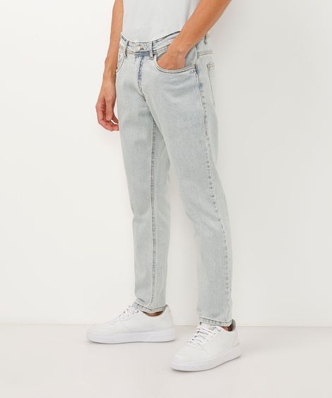 calça jeans slim cropped azul