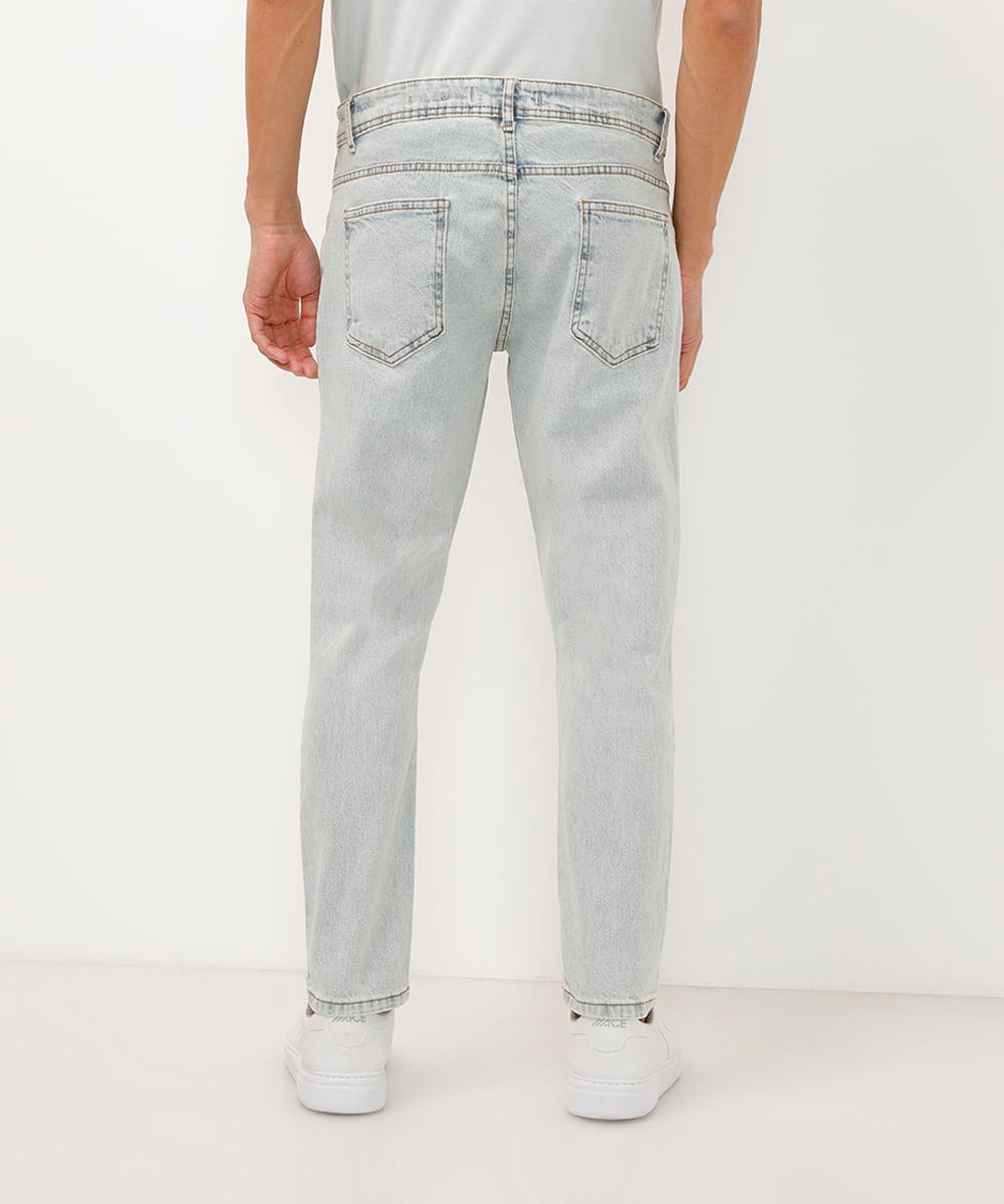 calça jeans slim cropped azul