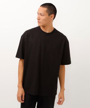 camiseta oversized de algodão peruano preta