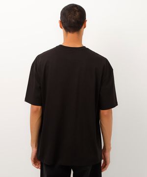 camiseta oversized de algodão peruano preta