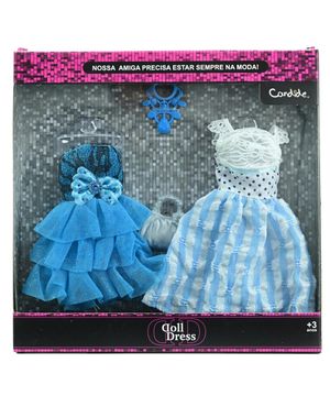 Vestido Para Boneca - Doll Dress Kit 2 Looks - Azul