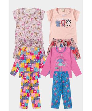 8 Peças Pijama Infantil Menina