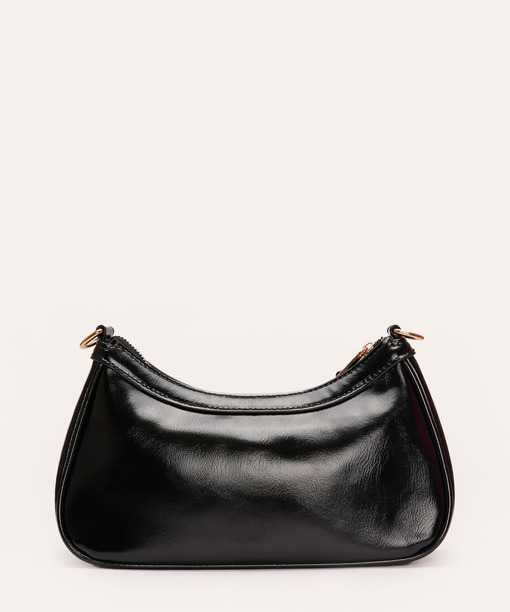 bolsa baguete com alça corrente preto