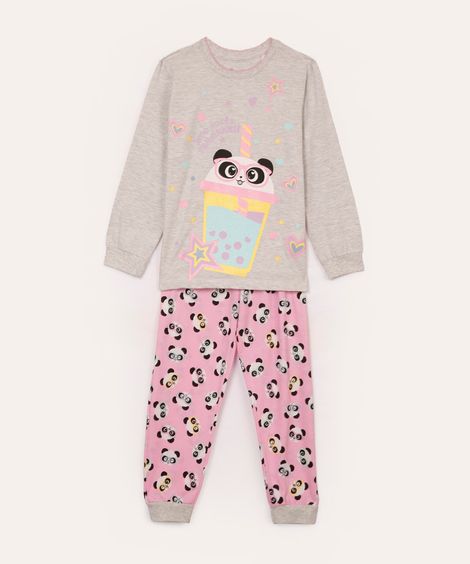 pijama infantil longo luluca cinza