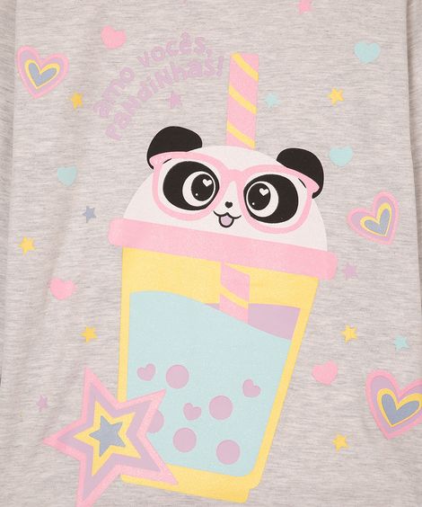 pijama infantil longo luluca cinza