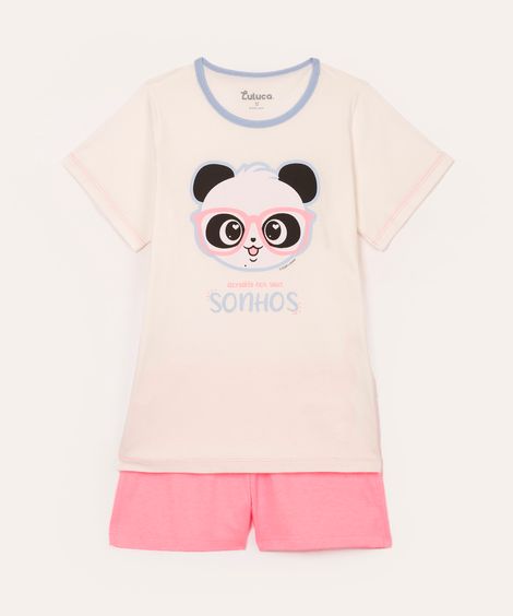 pijama infantil curto luluca off white