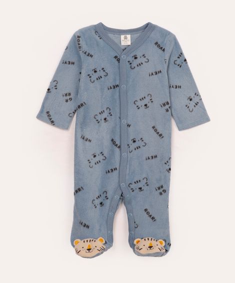 macacão longo infantil tigre azul