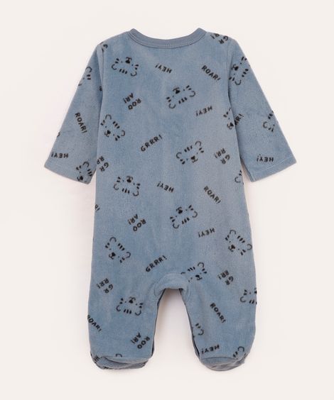 macacão longo infantil tigre azul