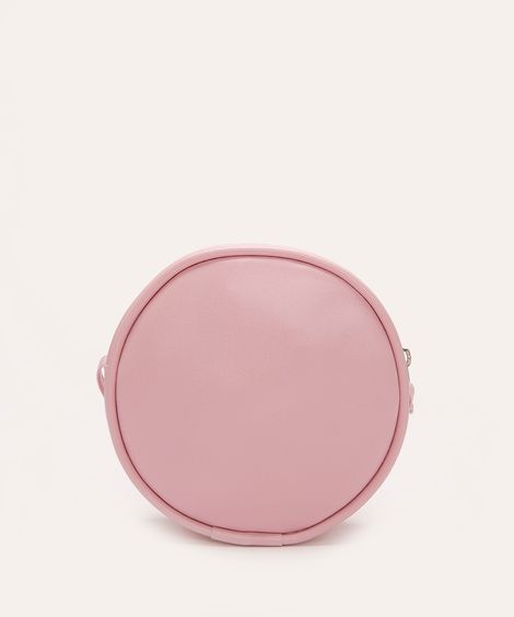 bolsa infantil redonda de paetê rosa