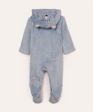 macacão de pelúcia infantil urso azul