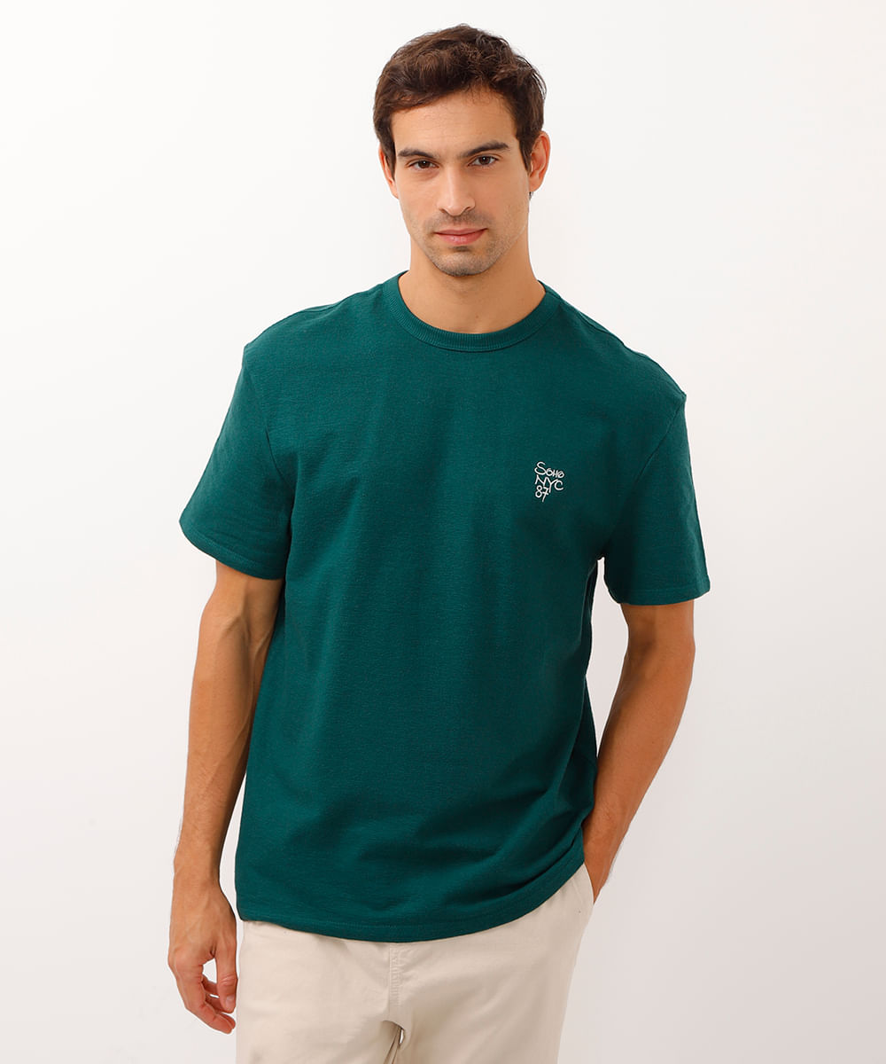 camiseta de algodão relaxed fit soho nyc verde