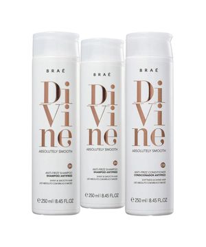 Kit Braé Divine 2x Shampoo 250ml, Condicionador 250ml (3 produtos)