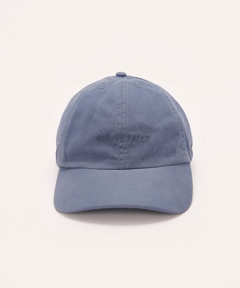boné de algodão aba curva bordado nature calls azul