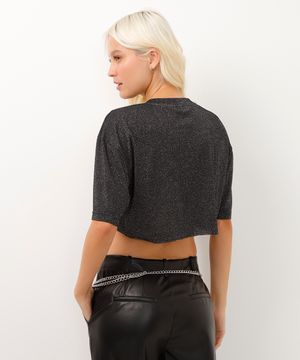 blusa cropped com brilhos rock in rio preta